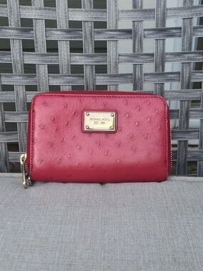 Michael Kors Ostrich Embossed Leather Wallet